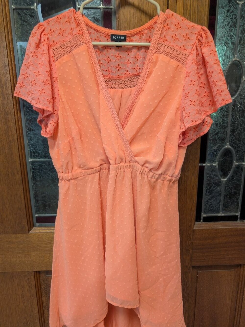 Womens short sleeve High-Low Dress, size 12